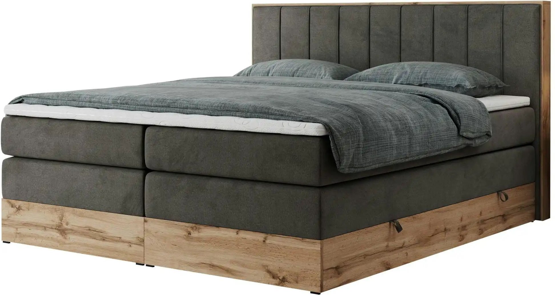 Boxspringbett mit Bettkasten Bellissimo King ¦ grau ¦ Maße (cm): B: 148 H: 115 Betten > Boxspringbetten - Höffner