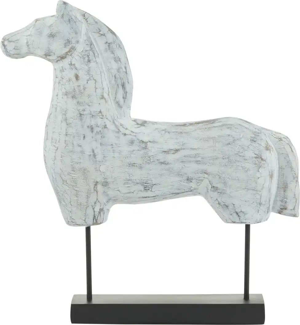 HOME STORY Deko Pferd ¦ weiß ¦ Polyresin (Kunstharz),Metall ¦ Maße (cm): H: 47 Ø: 44 Accessoires > Dekoartikel - Höff...