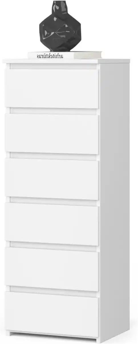 Kommode mit 6 Schubladen Carlo ¦ weiß ¦ Maße (cm): B: 40 H: 109 Kommoden & Sideboards > Kommoden - Höffner