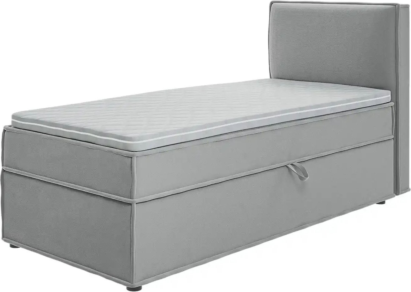 Boxbett mit Stauraum und Topper H3 Uma ¦ grau ¦ Maße (cm): B: 90 H: 103 Betten > Boxspringbetten - Höffner