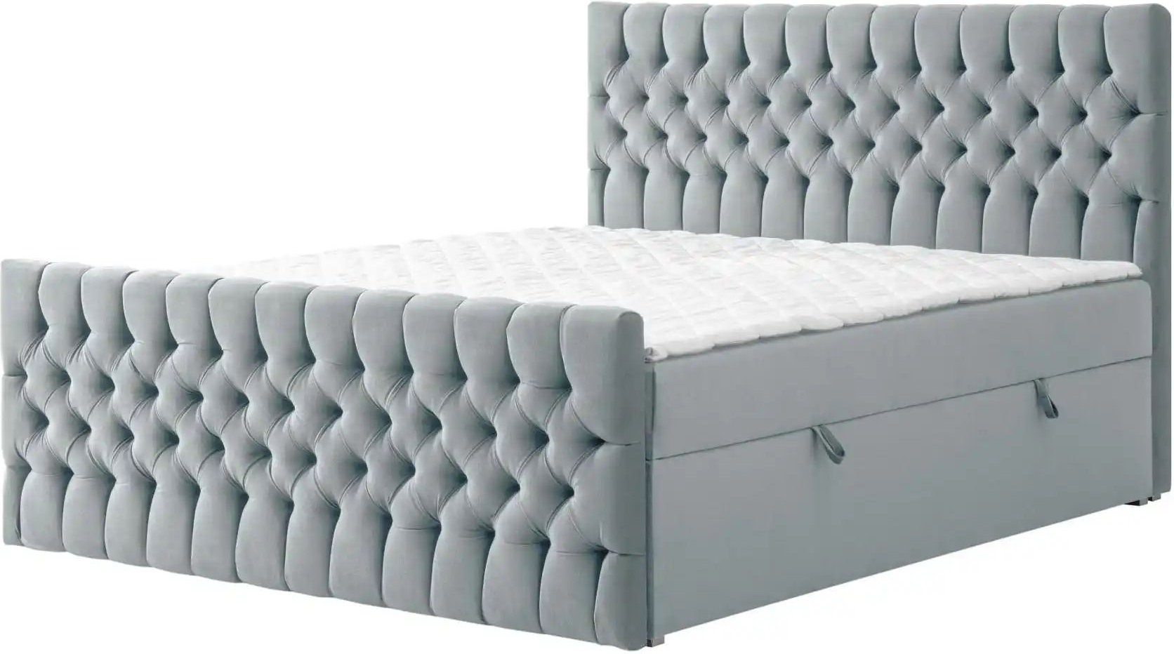 Boxbett mit Bettkasten und Fußteil Belek King ¦ grau ¦ Maße (cm): B: 160 H: 125 Betten > Komfortbetten - Höffner