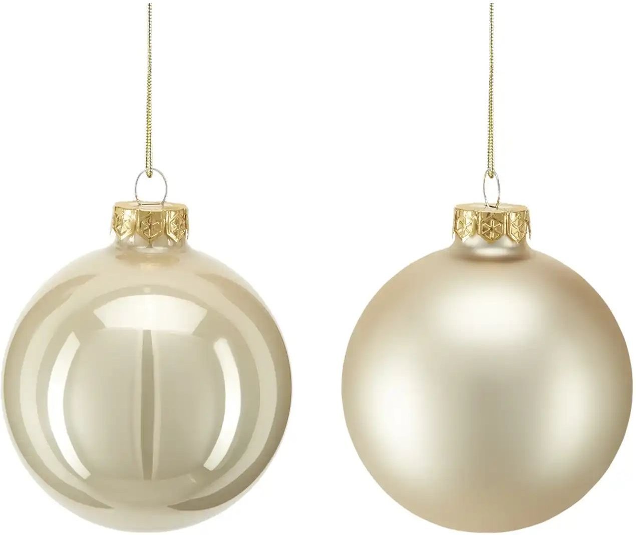 Weihnachtskugel 6er Set ¦ creme ¦ Glas,Aluminium Weihnachten - Höffner