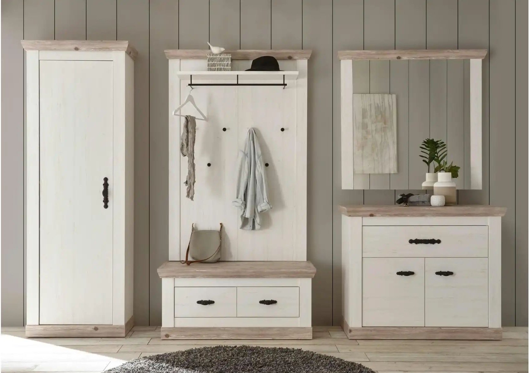 Garderobe Roble ¦ weiß ¦ Maße (cm): B: 307 H: 201 T: 45.0 Garderoben & Kleiderstangen > Garderoben - Höffner