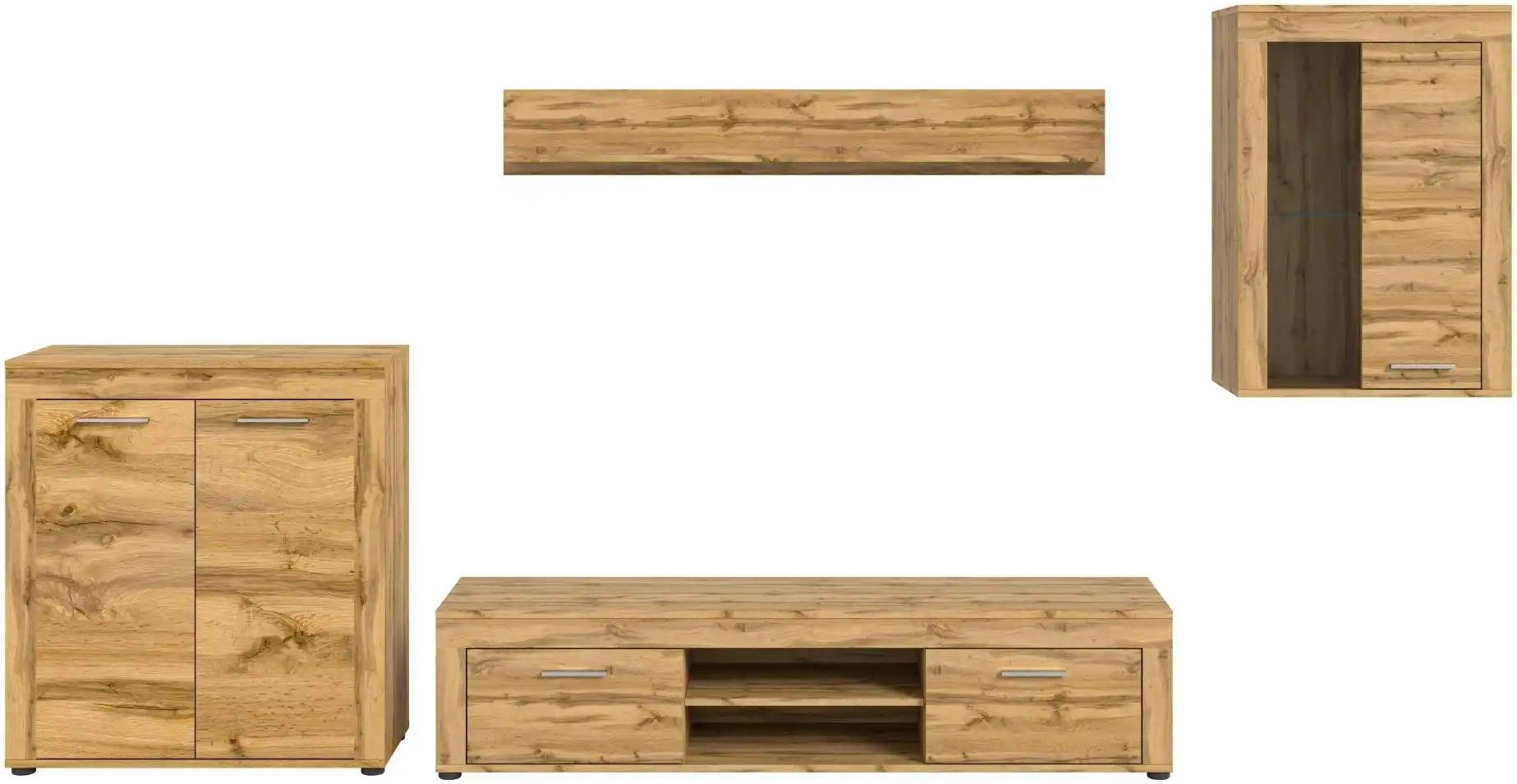 Wohnwand Bardenas ¦ holzfarben ¦ Maße (cm): B: 330 H: 169 T: 35.0 Kommoden & Sideboards > Wohnwände - Höffner