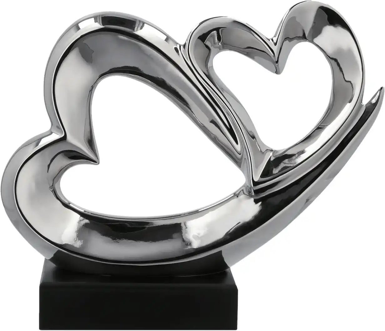 Deko-Objekt Herzen ¦ silber ¦ Porzellan,MDF ¦ Maße (cm): B: 28 H: 25 T: 9.0 Accessoires > Dekoartikel - Höffner