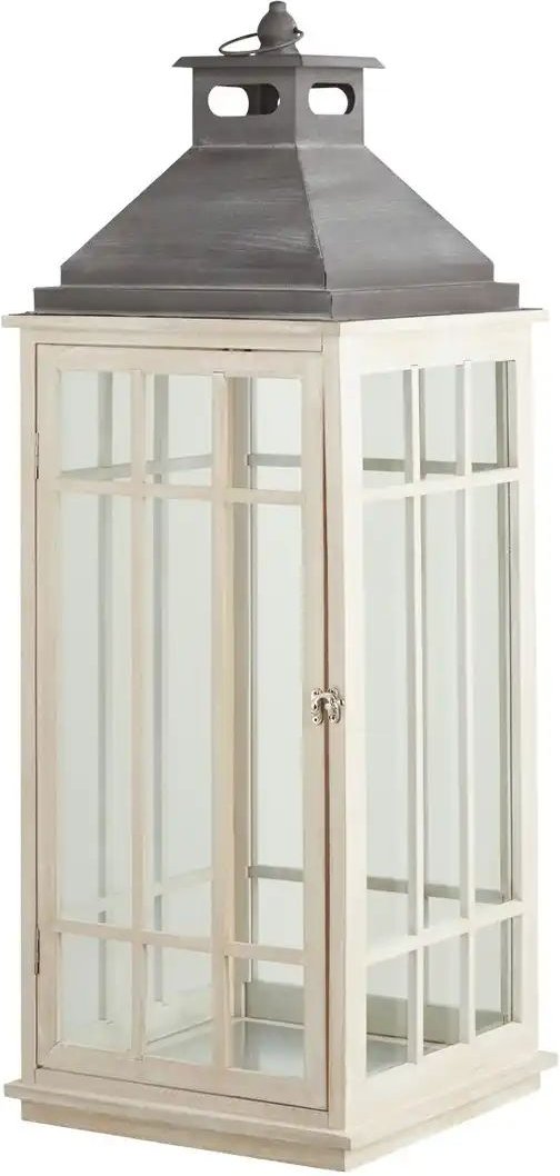 Laterne   ¦ weiß ¦ Glas,Metall ¦ Maße (cm): B: 31,5 H: 90,5 T: 31.5 Accessoires > Kerzen & Kerzenständer - Höffner