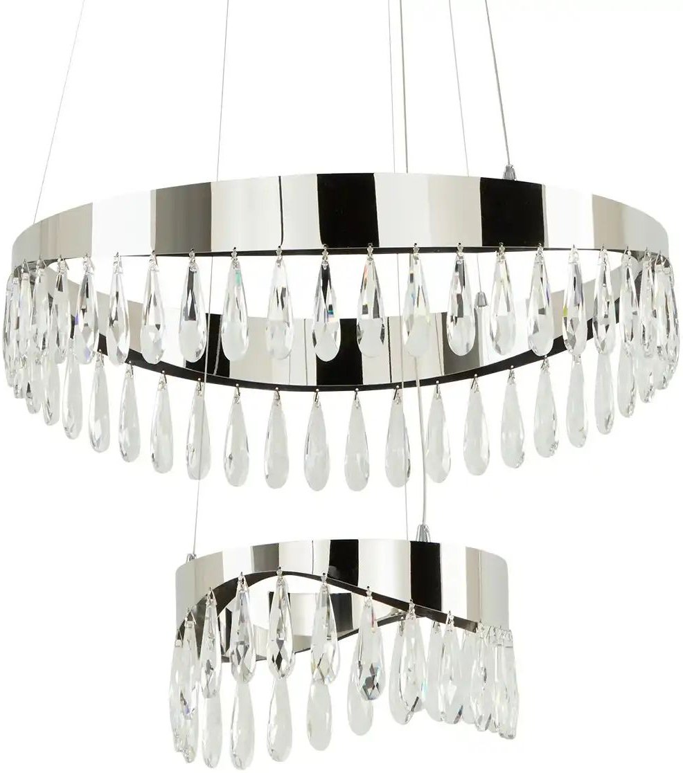 Thumbnail - KHG LED-Kristall-Pendelleuchte chrom ¦ silber ¦ Maße (cm): H: 150 Ø: 50 Lampen & Leuchten > LED-Leuchten > LED-Decke...