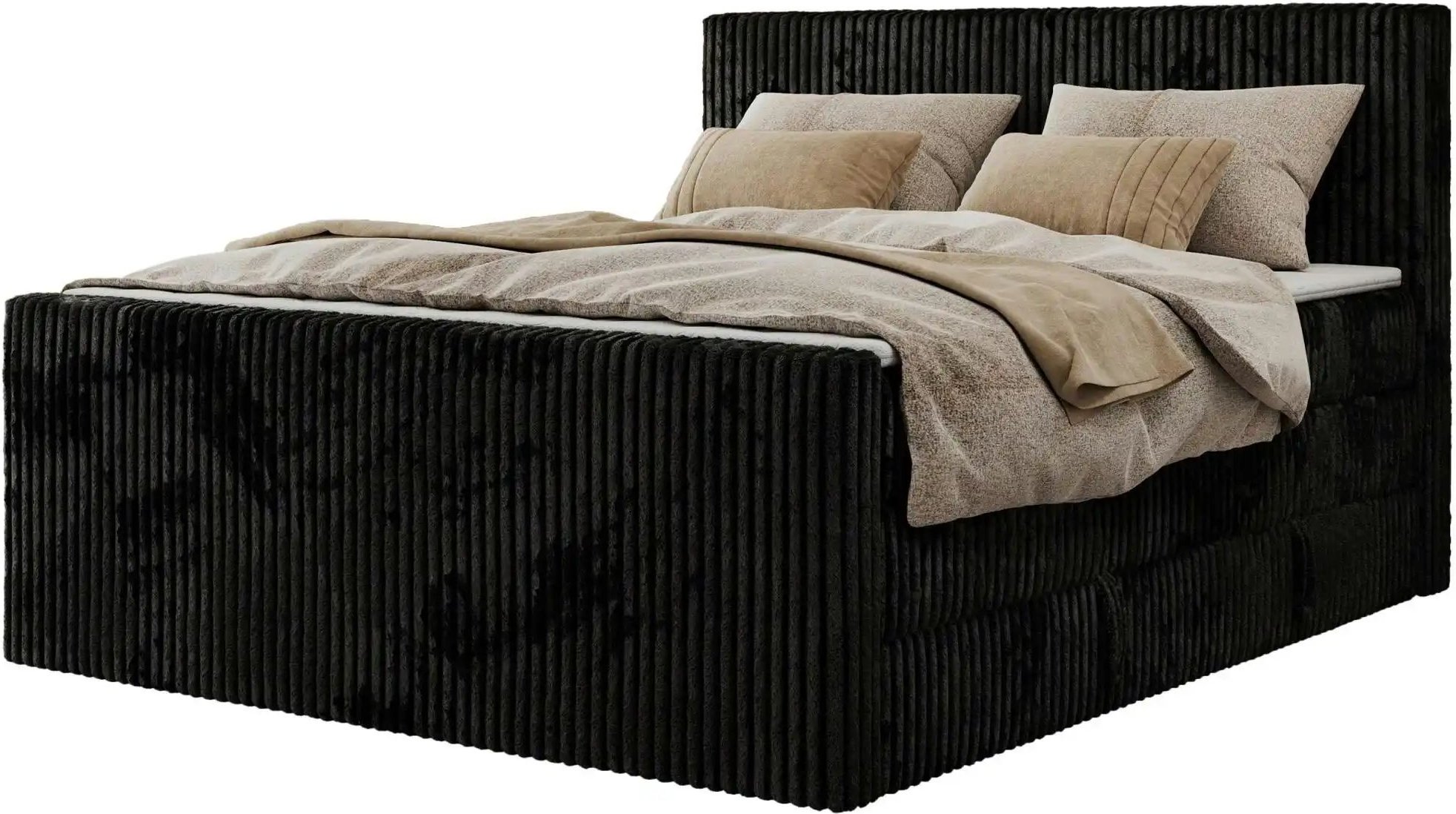 Boxspringbett mit Bettkasten Tiliano King Duo ¦ schwarz ¦ Maße (cm): B: 144 H: 119 Betten > Boxspringbetten - Höffner