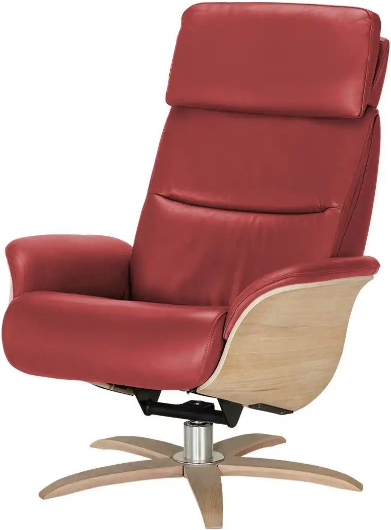 Nils Olsen Relaxsessel Leder mit Relaxfunktion Balance ¦ rot ¦ Maße (cm): B: 80 H: 112 T: 121.0 Polstermöbel > Sessel > ...