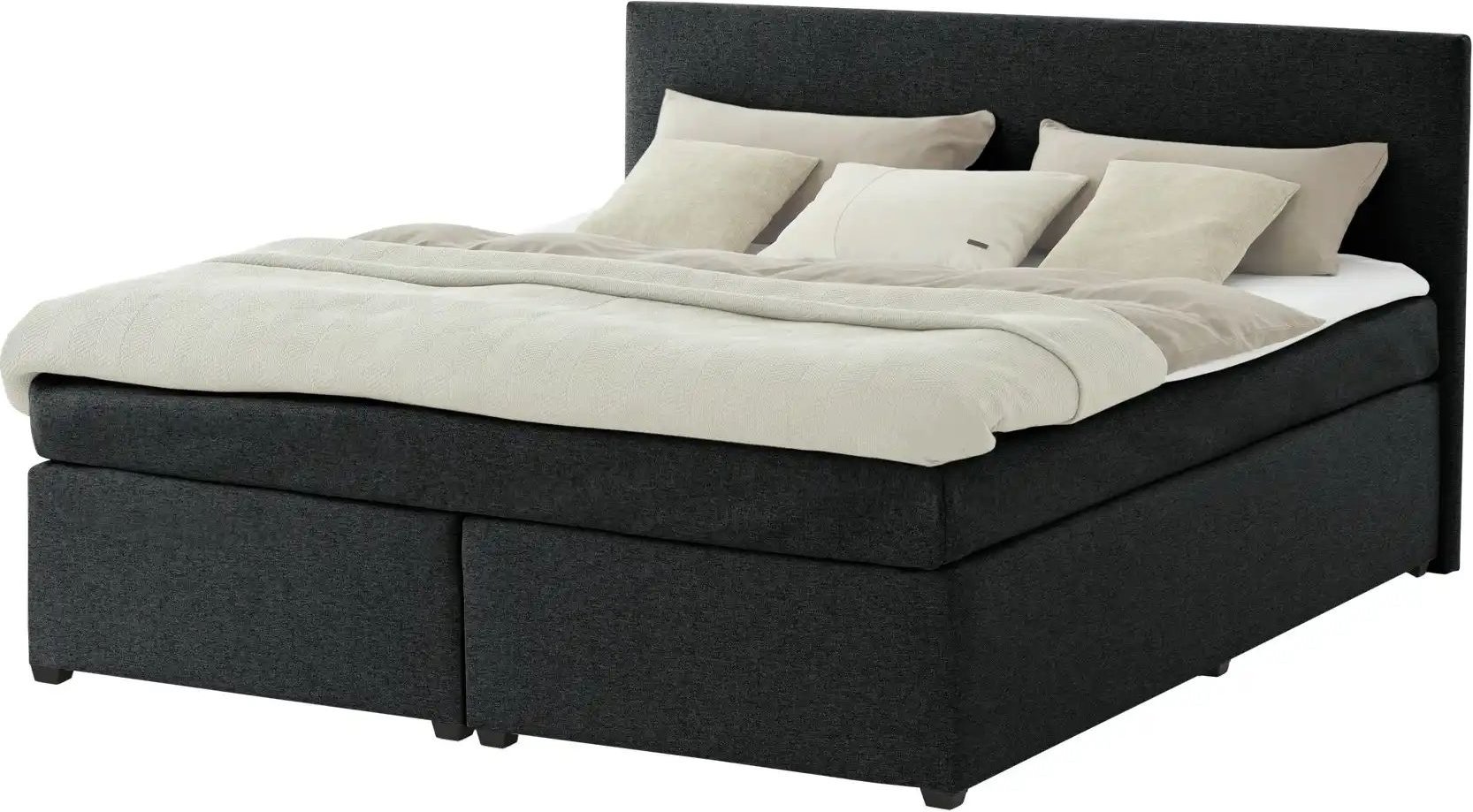Boxspringbett mit Matratze und Topper H3 Duke ¦ schwarz ¦ Maße (cm): B: 187 H: 104 Betten > Boxspringbetten - Höffner