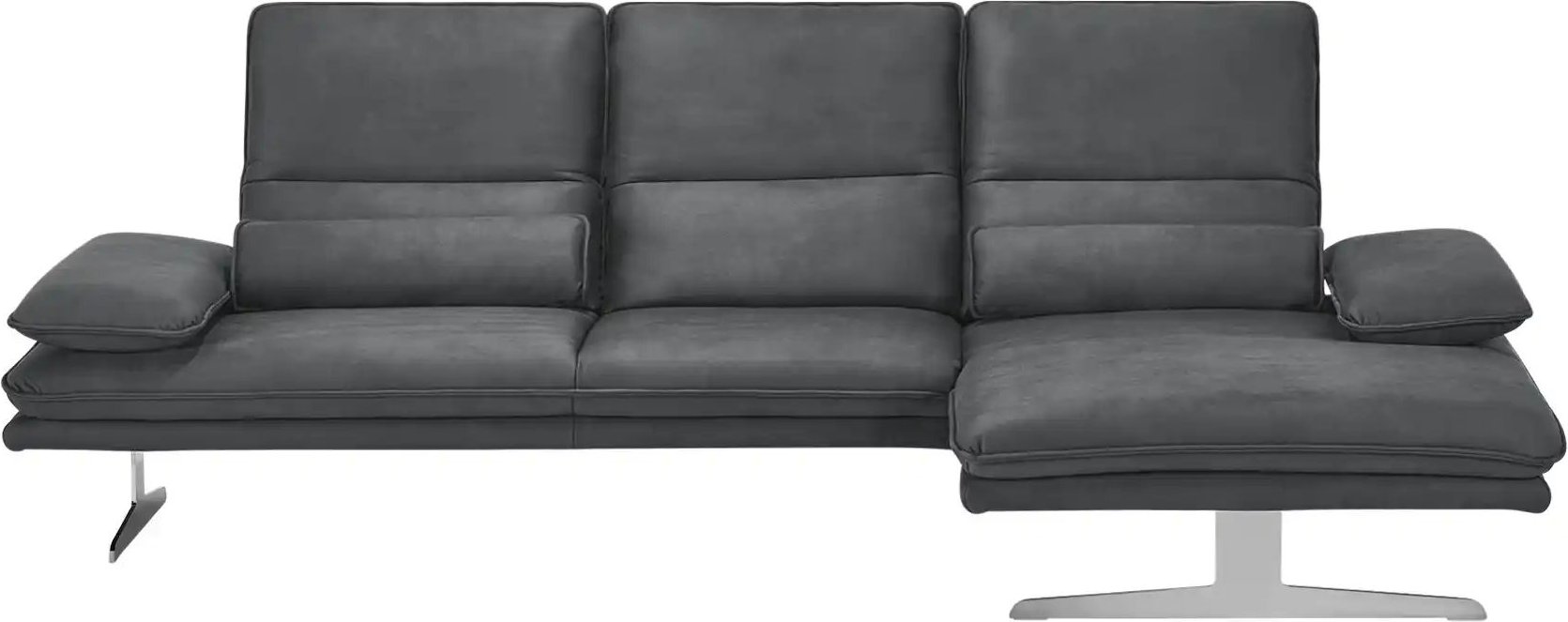 W.SCHILLIG Ecksofa aus Mikrofaser Broadway ¦ grau Polstermöbel > Sofas > Ecksofas - Höffner