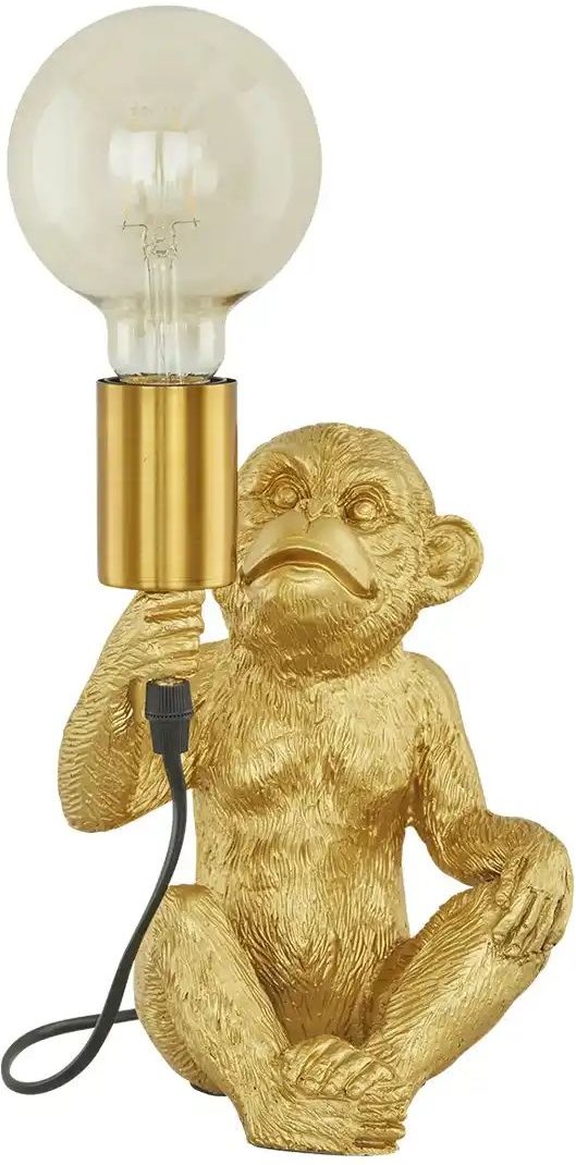 Thumbnail - KHG Tischleuchte 1-flammig goldfarbig `Affe` ¦ gold ¦ Maße (cm): B: 17 H: 25 T: 14.5 Lampen & Leuchten > Tischlampen...