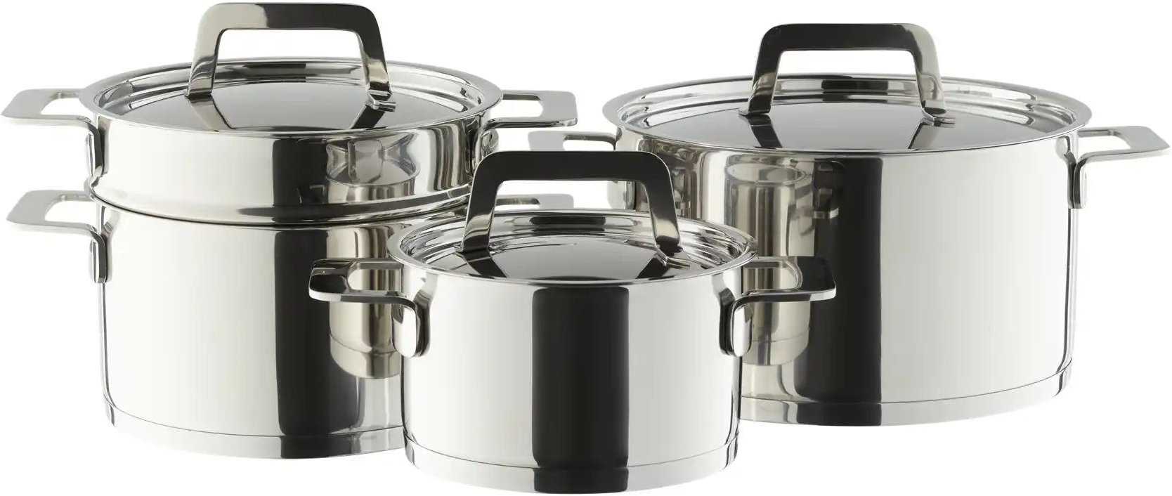 Meisterkoch Topfset NOVUS ¦ silber ¦ Edelstahl Töpfe & Pfannen & Zubehör > Topf und Pfannen-Sets - Höffner