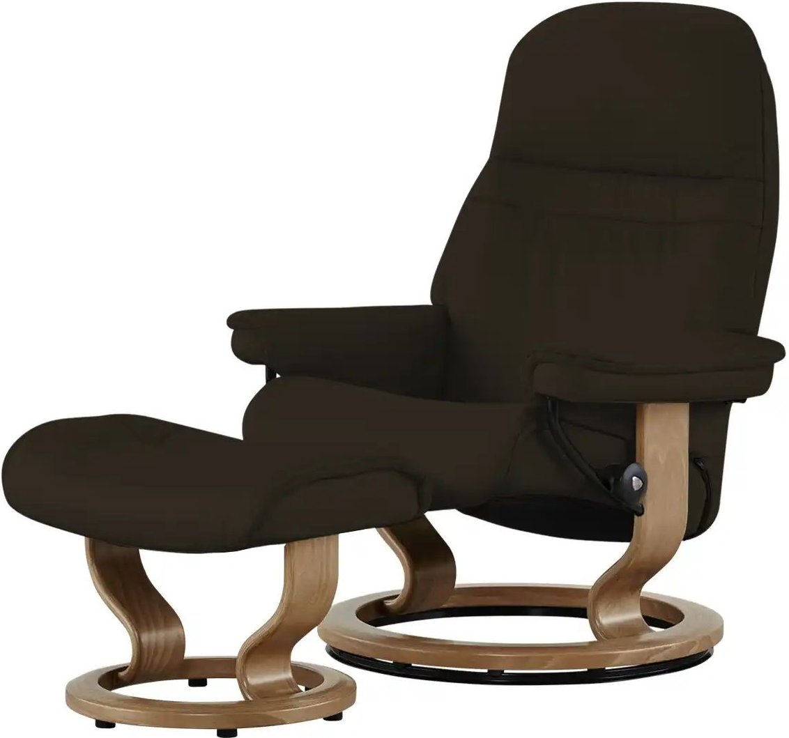 Stressless Relaxsessel mit Hocker Leder Sunrise M ¦ braun ¦ Maße (cm): B: 79 H: 103 T: 73.0 Polstermöbel > Sessel > Fern...