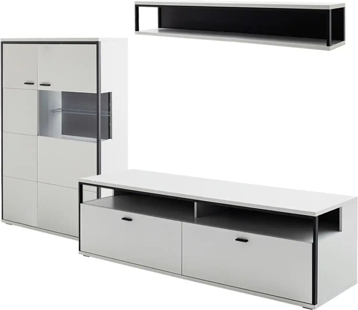 Wohnkombination Orella ¦ weiß ¦ Maße (cm): B: 277 H: 199 T: 51.0 Kommoden & Sideboards > Wohnwände - Höffner