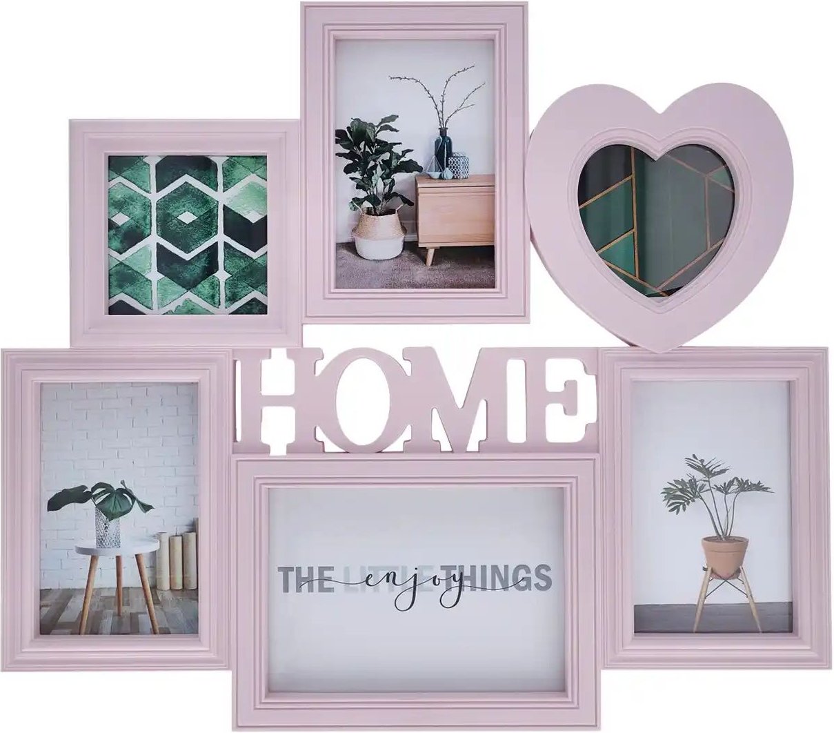 KHG Collage Home ¦ rosa/pink ¦ Kunststoff ¦ Maße (cm): B: 40,5 H: 2,5 Accessoires > Bilderrahmen - Höffner