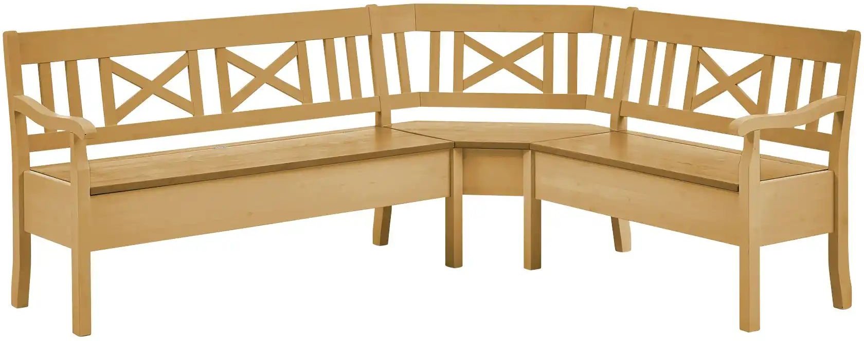 Thumbnail - maison bleue Truheneckbank massiv Florian ¦ holzfarben ¦ Maße (cm): H: 93 Bänke > Eckbänke - Höffner