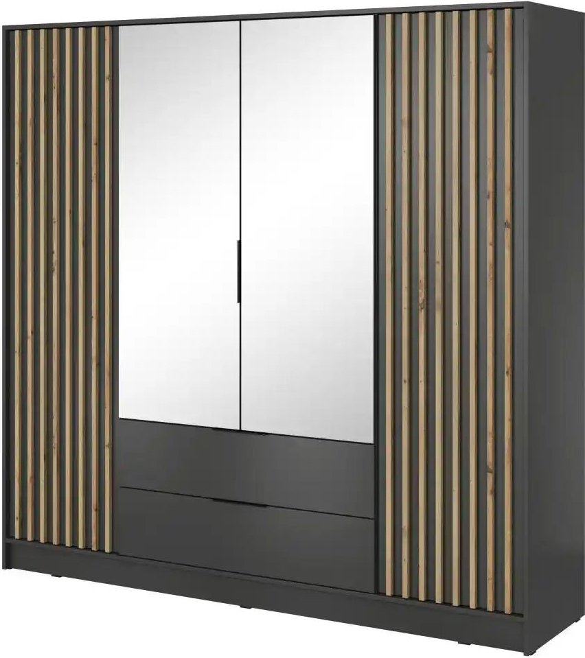 Drehtürenschrank Nelly ¦ schwarz ¦ Maße (cm): B: 206 H: 200 Schränke > Kleiderschränke > Drehtürenschränke - Höffner