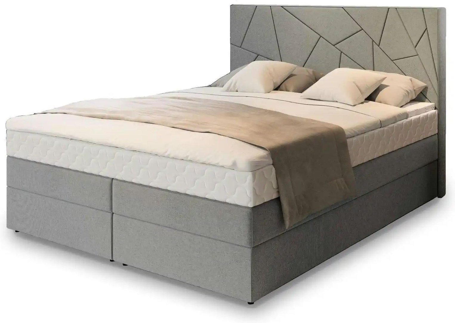 MASSENO Boxbett mit Bettkasten Trani ¦ grau ¦ Maße (cm): B: 180 H: 115 Betten > Polsterbetten - Höffner