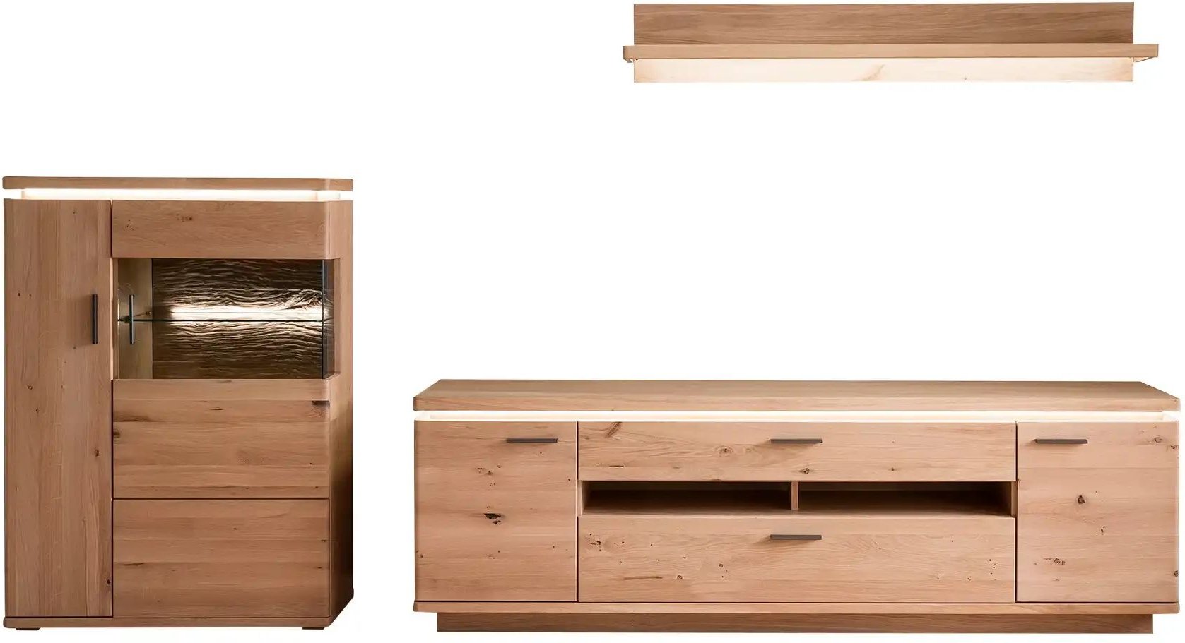 Thumbnail - Woodford Wohnwand Alone ¦ holzfarben ¦ Maße (cm): B: 300 H: 175 T: 50.0 Kommoden & Sideboards > Wohnwände - Höffner