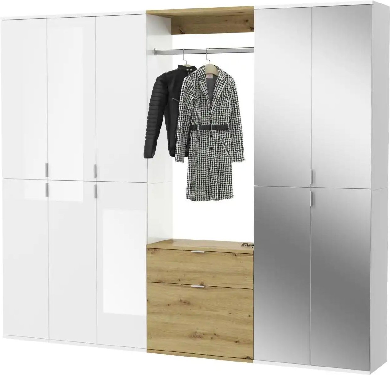 Thumbnail - Garderoben-Set Projekt X ¦ holzfarben ¦ Maße (cm): B: 213 H: 193 T: 34.0 Garderoben & Kleiderstangen > Garderobensystem...