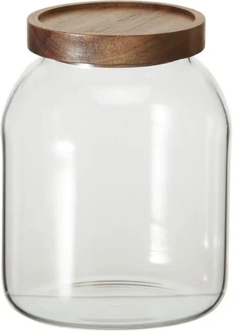 Gray & Jones Aufbewahrungsglas ¦ transparent/klar ¦ Glas,Holz ¦ Maße (cm): H: 15,5 Ø: 12 Küchenzubehör & Helfer > Küc...