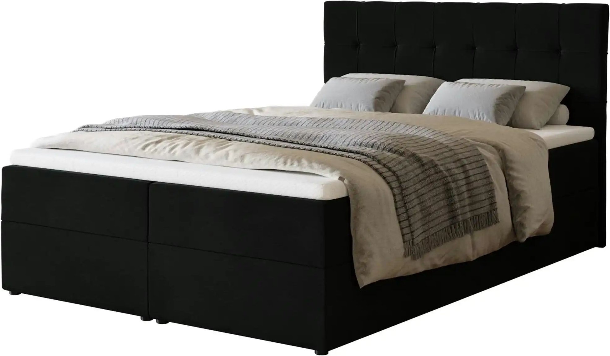 Boxbett mit Stauraum und Topper Dartford ¦ schwarz ¦ Maße (cm): B: 140 H: 102 Betten > Polsterbetten - Höffner