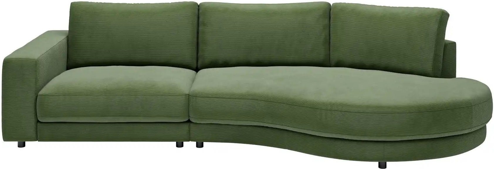 Jette Home Organisches Einzelsofa in Feincord Sila ¦ grün ¦ Maße (cm): B: 330 H: 85 T: 166.0 Polstermöbel > Sofas > Modu...