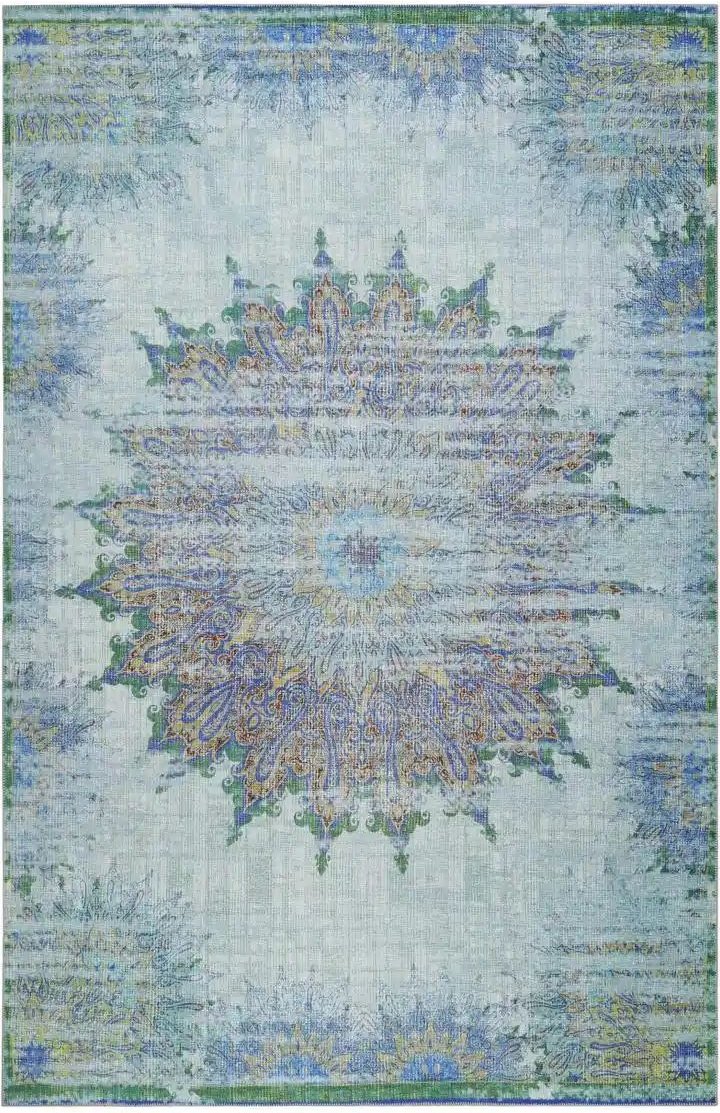 Kurzflorteppich ¦ blau ¦ Baumwolle ¦ Maße (cm): B: 140 H: 0,6 Teppiche > Vintage Teppiche - Höffner