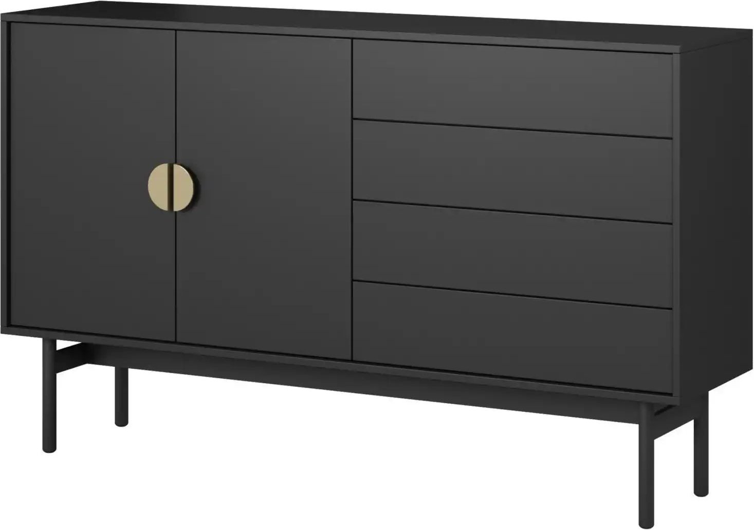 Selsey Sideboard Stoon ¦ schwarz ¦ Maße (cm): B: 154 H: 92,5 Kommoden & Sideboards > Sideboards - Höffner