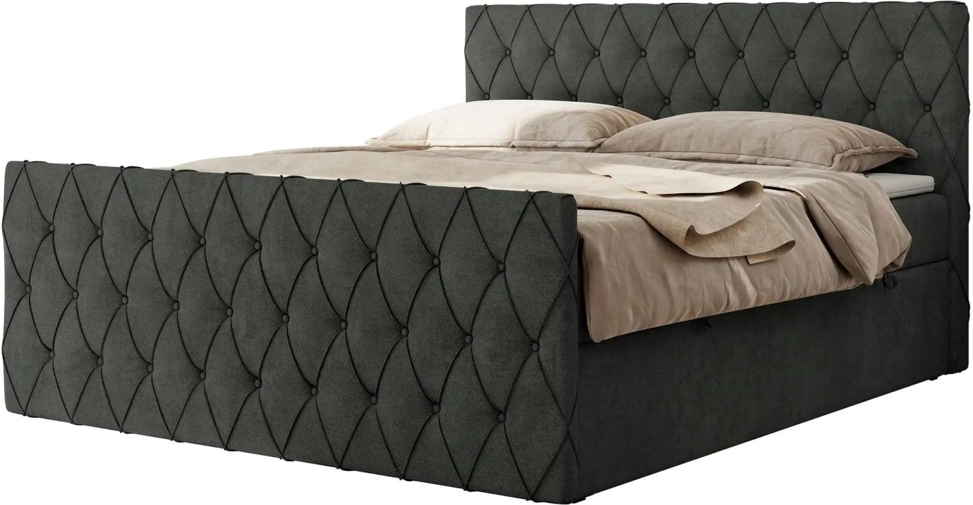 Boxbett mit Bettkasten Miren Duo ¦ grau ¦ Maße (cm): B: 141 H: 110 Betten > Komfortbetten - Höffner