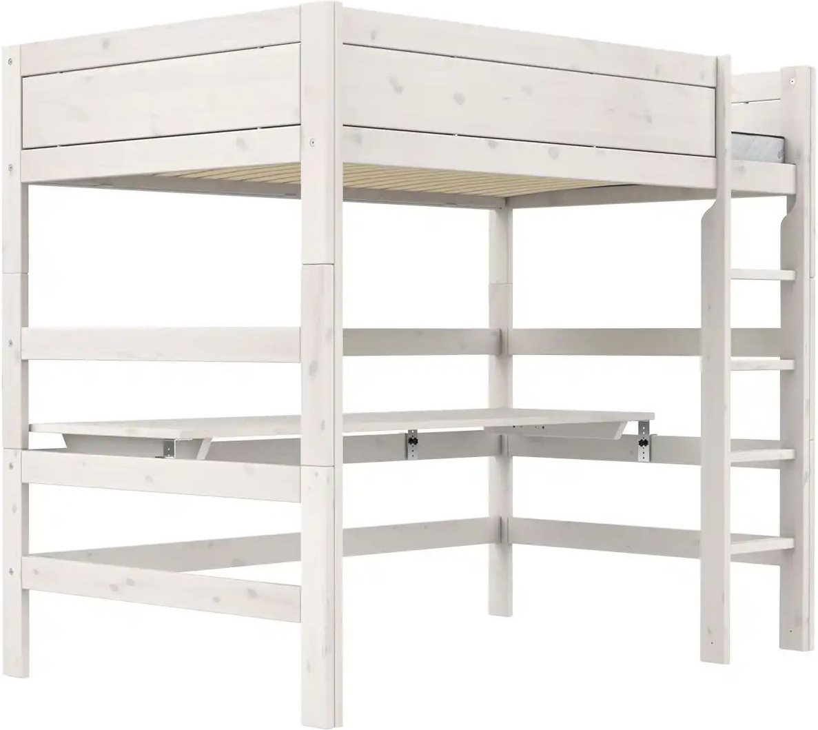 Thumbnail - Lifetime Hochbett mit Leiter und Schreibtisch 120cm Basis ¦ weiß ¦ Maße (cm): B: 207 H: 177 T: 132.0 Betten > Bettgeste...