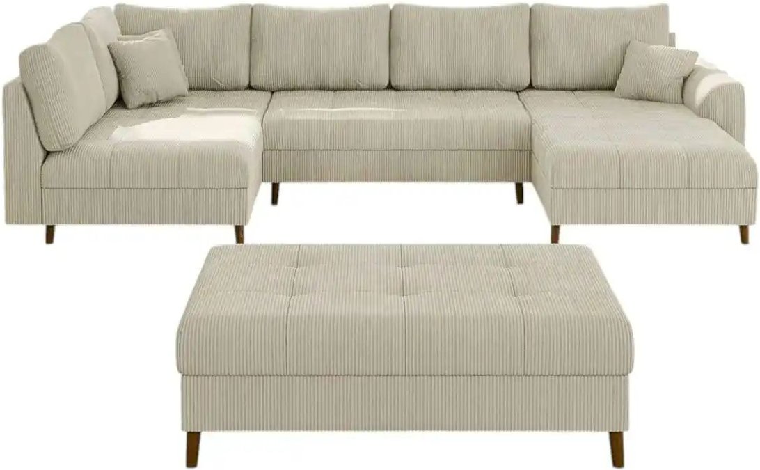 Wohnlandschaft mit Hocker Maya ¦ beige ¦ Maße (cm): B: 310 H: 81 Polstermöbel > Sofas > Wohnlandschaften - Höffner