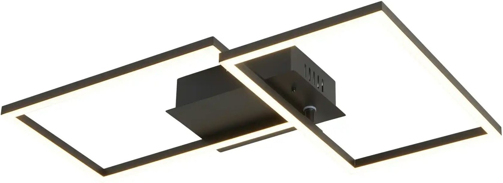 Meisterleuchten LED-Deckenleuchte 2-flammig schwarz mit Fernbedienung ¦ Maße (cm): B: 50 H: 8 T: 39.0 Lampen & Leucht...