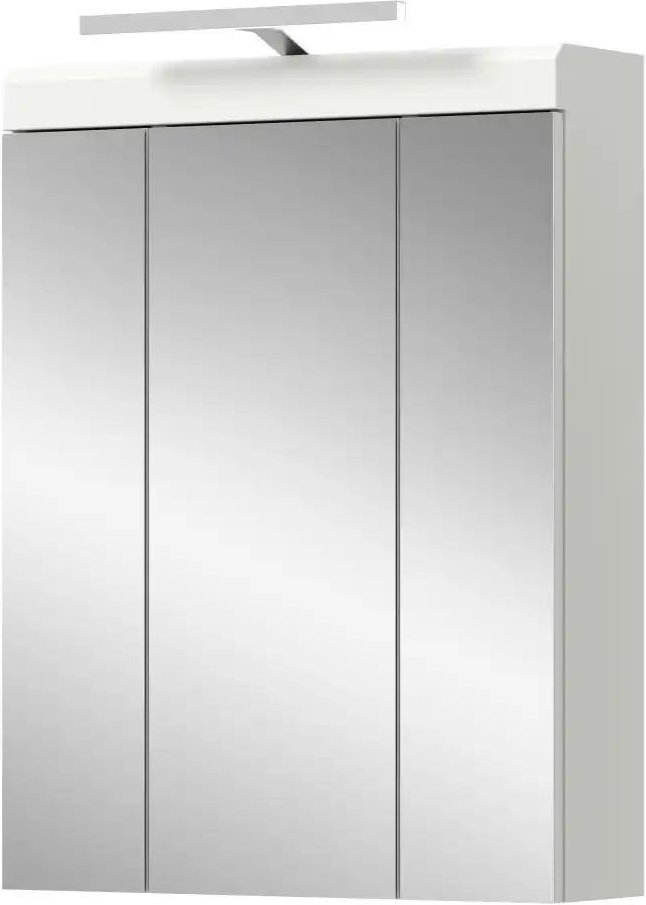 Spiegelschrank SCHLOONSEE Breite 60cm inkl. Beleuchtung 3 Spiegeltüren 9 Fächer in verschiedenen Farben erhältlich ...