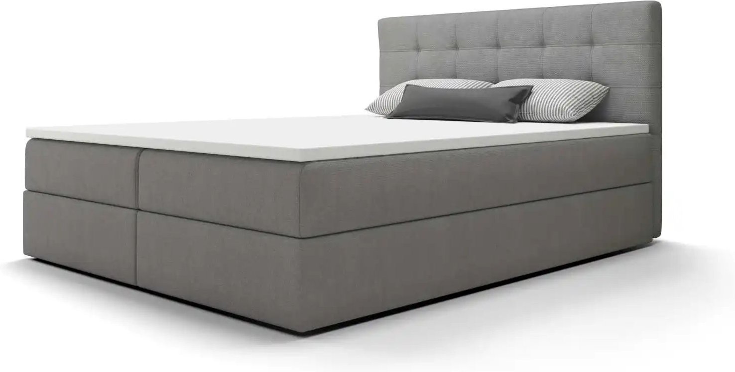 Boxbett mit Stauraum Matratze H3 und Topper Fado 2 ¦ grau ¦ Maße (cm): B: 200 H: 102 Betten > Komfortbetten - Höffner