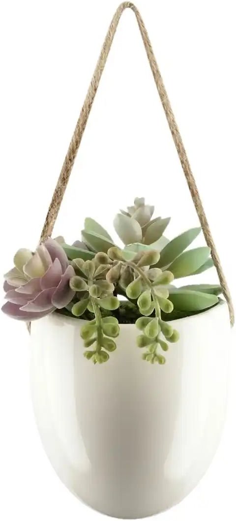 Sukkulentenmix ¦ weiß ¦ Keramik,Kunststoff ¦ Maße (cm): B: 13 H: 18 T: 11.0 Accessoires > Kunstblumen - Höffner