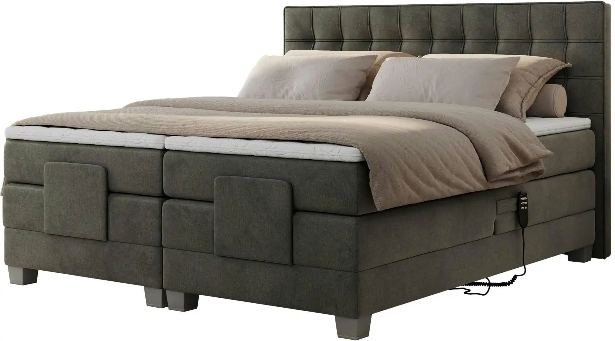 Motor Boxspringbett mit Bettkasten Elektro ¦ grau ¦ Maße (cm): B: 168 H: 118 Betten > Boxspringbetten - Höffner