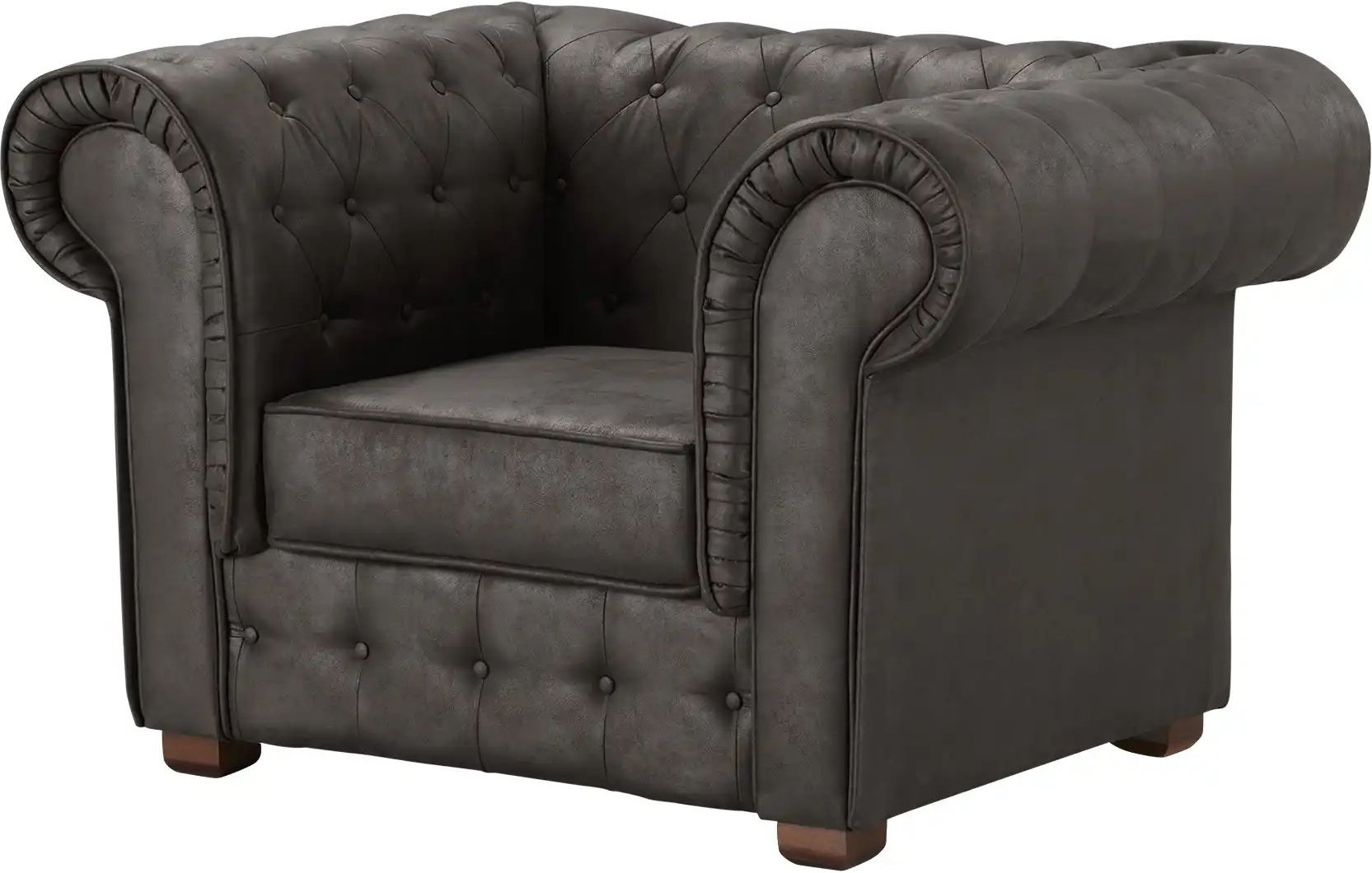 Sessel Chester ¦ grau ¦ Maße (cm): B: 121 H: 77 T: 94.0 Polstermöbel > Sessel > Ledersessel - Höffner