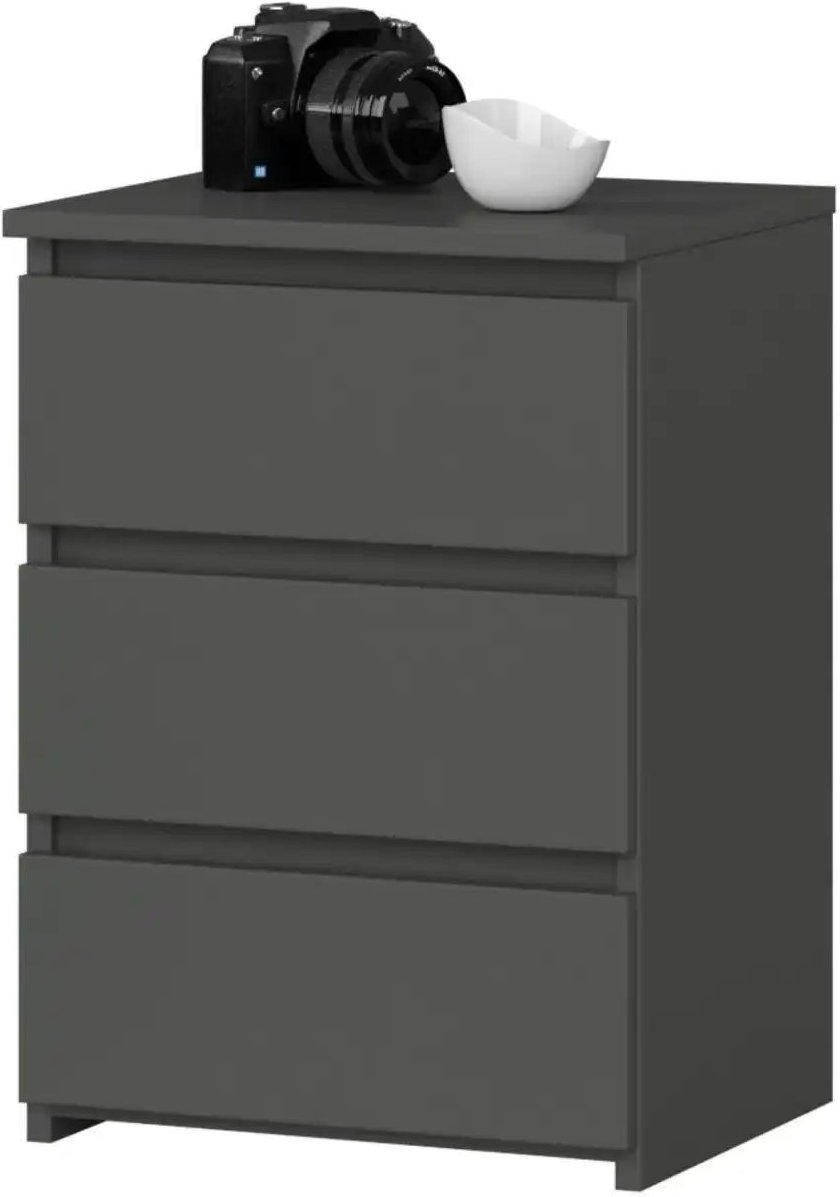Nachttisch mit 3 Schubladen Carlo ¦ grau ¦ Maße (cm): B: 40 H: 57 Tische > Nachttische - Höffner