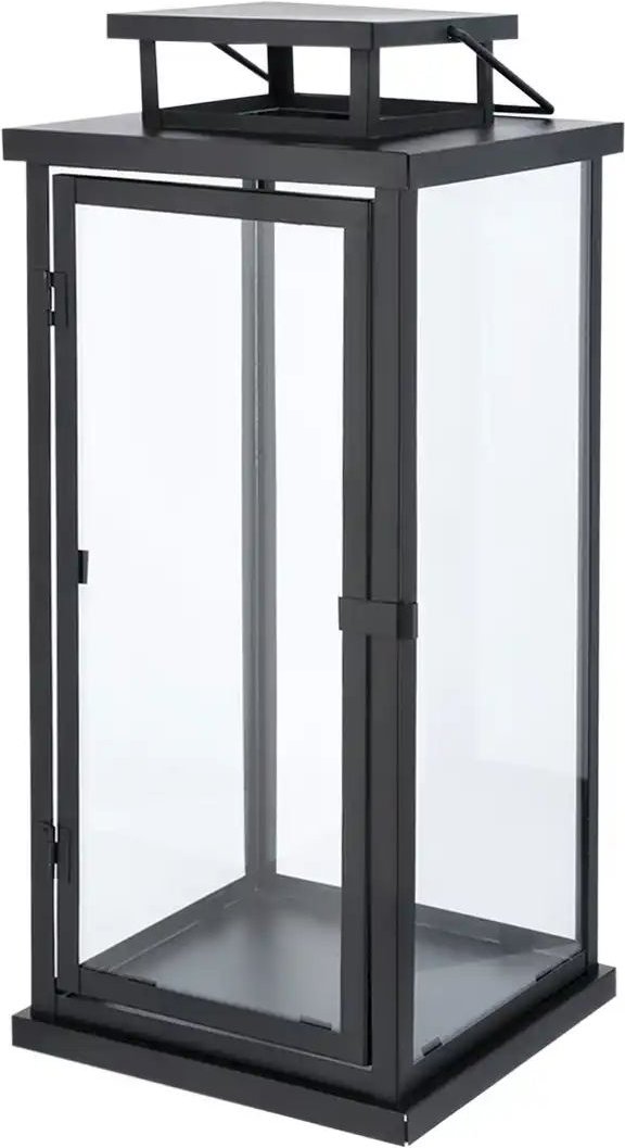 Laterne ¦ schwarz ¦ Eisen,Glas ¦ Maße (cm): B: 21,2 H: 49 T: 21.2 Accessoires > Kerzen & Kerzenständer - Höffner