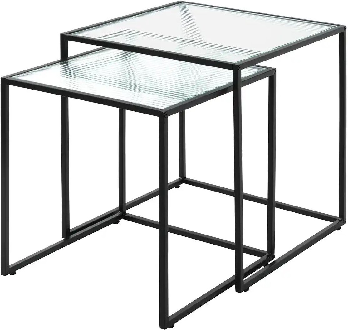 Beistelltisch 2er Set Hanau ¦ transparent/klar ¦ Maße (cm): B: 45 H: 49 Tische > Beistelltische > Beistelltische ohne R...