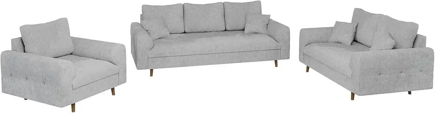 Polstergarnitur 3+2+1 Trygve ¦ grau ¦ Maße (cm): B: 210 H: 81 Polstermöbel > Sofas > Sitzgruppen - Höffner