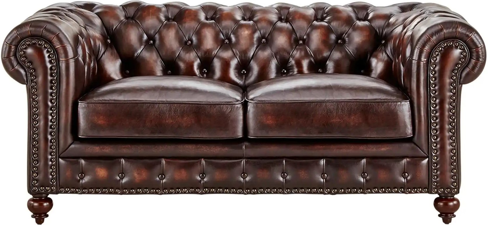 Thumbnail - uno Ledersofa im Vintagelook Chesterfield ¦ braun ¦ Maße (cm): B: 183 H: 80 T: 100.0 Polstermöbel > Sofas > 2-Sitzer - H...