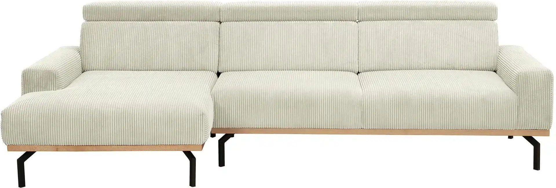 Thumbnail - Max Winzer Ecksofa mit Holzsockel Emmi ¦ creme ¦ Maße (cm): B: 280 H: 92 Polstermöbel > Sofas > Ecksofas - Höffner