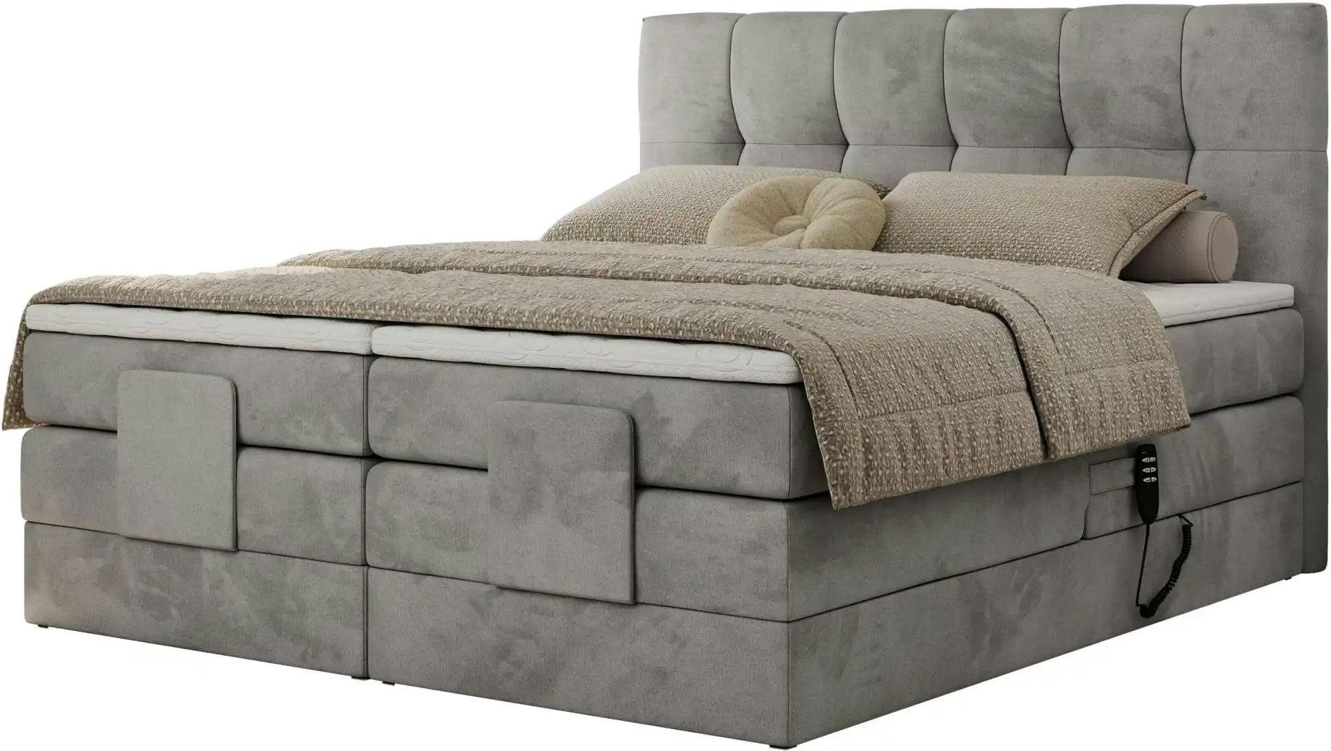 Motor Boxspringbett mit Bettkasten Vittoria ¦ grau ¦ Maße (cm): B: 168 H: 124 Betten > Boxspringbetten - Höffner