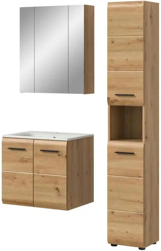 Badkombination Igelsbachsee ¦ holzfarben ¦ Maße (cm): B: 105 H: 185 Schränke > Badschränke > Komplett-Badkombinationen ...