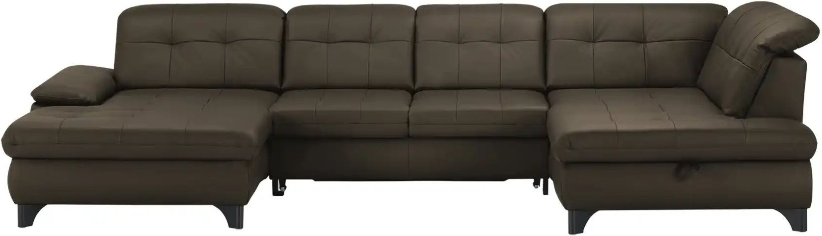 Lounge Collection Wohnlandschaft Leder Jona ¦ braun ¦ Maße (cm): B: 368 H: 100 T: 194.0 Polstermöbel > Sofas > Schlafso...