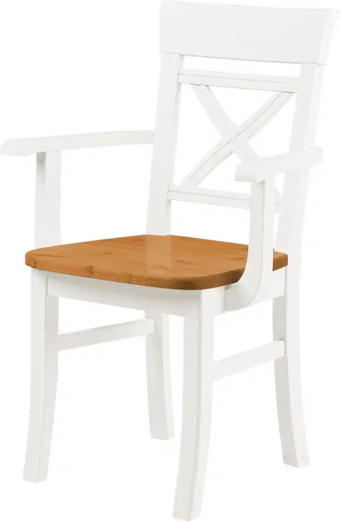maison bleue Holzstuhl Florian ¦ weiß ¦ Maße (cm): B: 61 H: 94 T: 43.0 Stühle > Esszimmerstühle > Esszimmerstühle mit A...