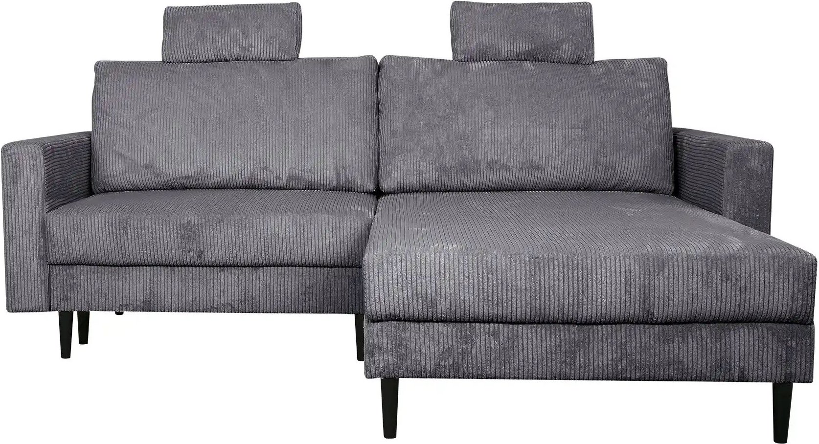uno Ecksofa trendiger Cordstoff Livorno ¦ grau ¦ Maße (cm): B: 221 H: 105 T: 153.0 Polstermöbel > Sofas > Ecksofas - Höf...